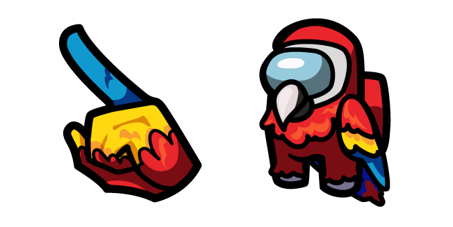 Among Us Red Parrot Character