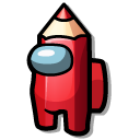 Among Us Red Pencil Character cursor
