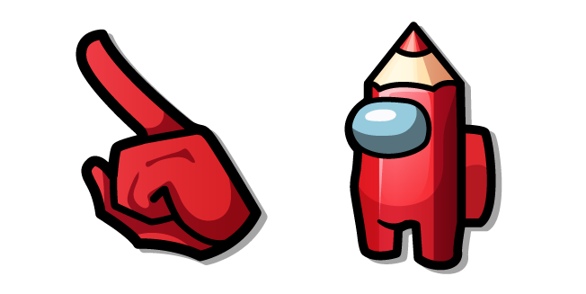 Among Us Red Pencil Character