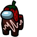 Among Us Red Strawberries in Chocolate Character cursor