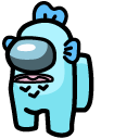 Among Us Sanrio Hangyodon Teal Character cursor