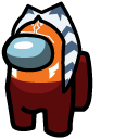 Among Us Star Wars Ahsoka Tano Orange Character cursor