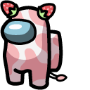 Among Us Strawberry Cow Pink Character cursor