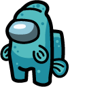 Among Us Teal Character Fish Monster cursor