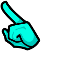 Among Us Teal Character in a Dolphin Hat pointer