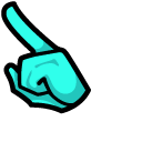Among Us Teal Character in a Skull Hat pointer