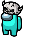 Among Us Teal Character in a Skull Hat cursor