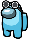 Among Us Teal Character in Sunglasses cursor