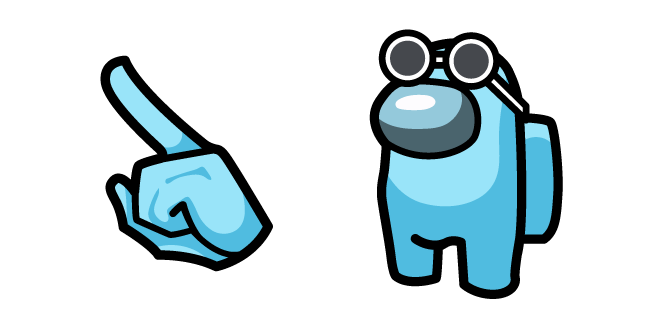 Among Us Teal Character in Sunglasses