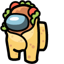 Among Us Vegetarian Burrito Orange Character cursor