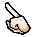 Among Us White Character in a Burger Costume pointer