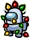 Among Us White Character in Christmas Lights cursor