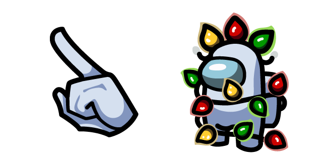 Among Us White Character in Christmas Lights