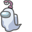 Among Us White Character in Eyeball Lamp cursor