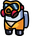 Among Us White Character in MIRA Hazmat Outfit cursor
