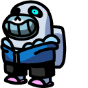Among Us White Character in Sans Outfit cursor