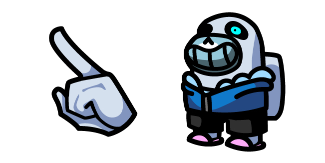 Among Us White Character in Sans Outfit