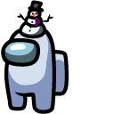Among Us White Character in Snowman Hat cursor