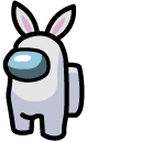 Among Us White Character Rabbit cursor