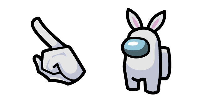 Among Us White Character Rabbit
