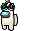 Among Us White Character with Macarons cursor