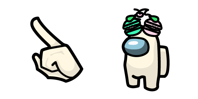 Among Us White Character with Macarons