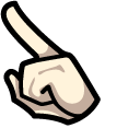 Among Us White Character with Mushroom Hat pointer