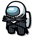 Among Us White Jack Skellington Character cursor