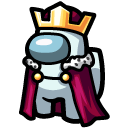 Among Us White King Character cursor