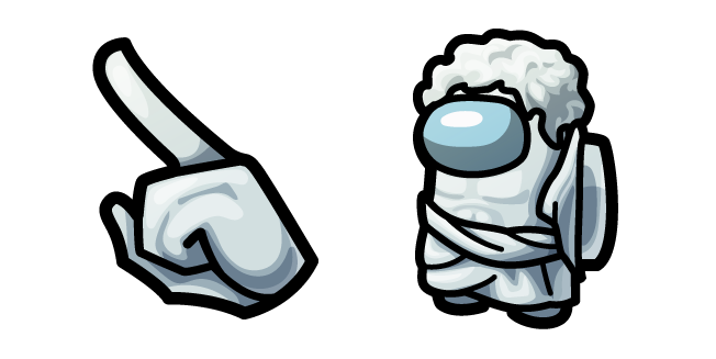 Among Us White Marble Sculpture Character