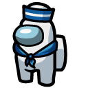 Among Us White Sailor Character cursor