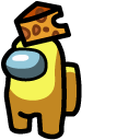 Among Us Yellow Character in Cheese Hat cursor
