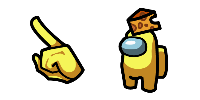 Among Us Yellow Character in Cheese Hat