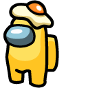 Among Us Yellow Character in Fried Egg Hat cursor
