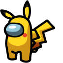 Among Us Yellow Character in Pikachu Outfit cursor