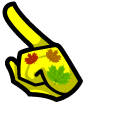 Among Us Yellow Character with Leaves pointer