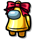 Among Us Yellow Christmas Bell Character cursor