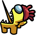 Among Us Yellow Impostor in Rubber Glove Hat Character cursor