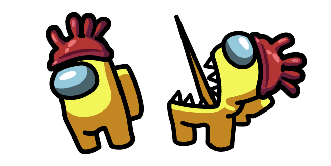 Among Us Yellow Impostor in Rubber Glove Hat Character