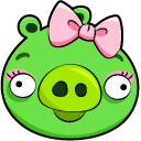 Angry Birds Female Pig and Pink Bow cursor