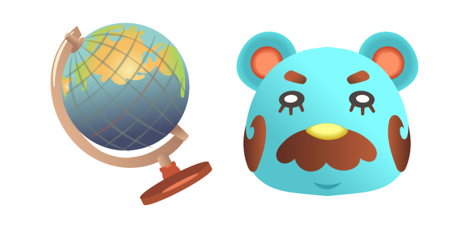 Animal Crossing Beardo and Globe