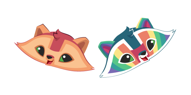Animal Jam Raccoon and Rainbow Raccoon