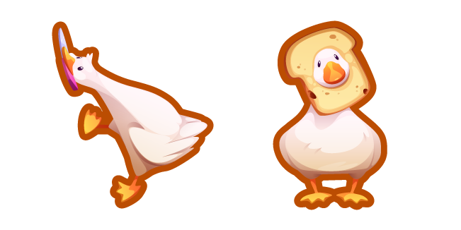 Goose with a Knife and a Slice of Bread