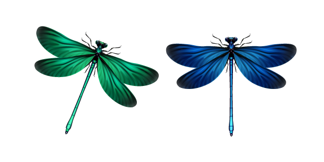 Green and Blue Dragonflies