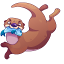 Playful Otter with a Fish pointer