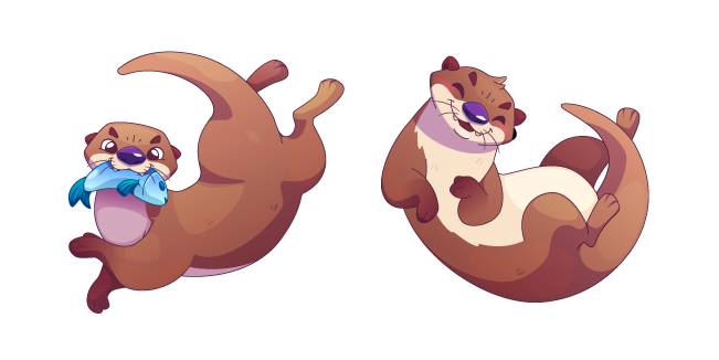 Playful Otter with a Fish