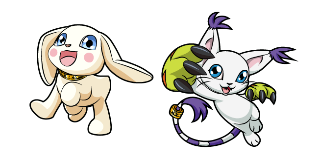 Digimon Gatomon and Salamon