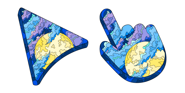 Art Moon on a Cloudy Sky