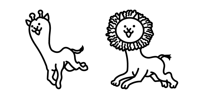 The Battle Cats Giraffe Cat and Lion Cat