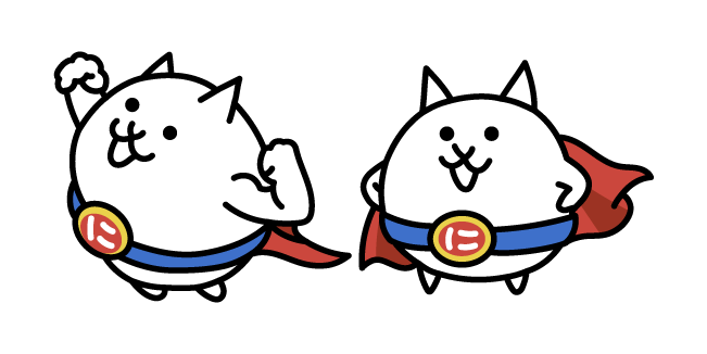 The Battle Cats Mighty Cat and Super Cat